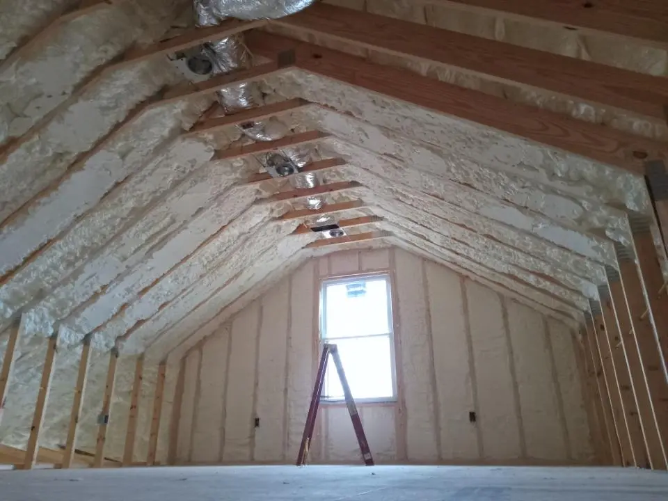 Spray foam roofing application for Crawl Space Insulation project in Baxter